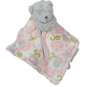 Blankets & Beyond Baby Lovey Bear Plush Paci Holder Pink Floral Security Blanket